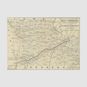 Map of Missouri 2 Tissue Paper