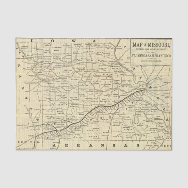 Map of Missouri 2 Tissue Paper (Front)