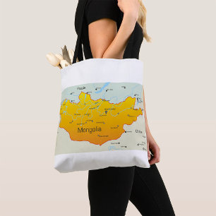 Map of Mongolia Tote Bag