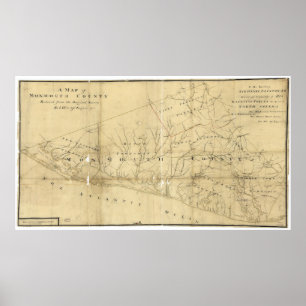Map of Monmouth County New Jersey (1781) Poster
