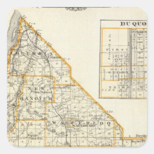 Map of Monroe County, DuQuoin and Waterloo Square Sticker