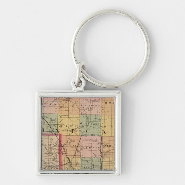 Map of Montcalm County, Michigan Key Ring (Front)