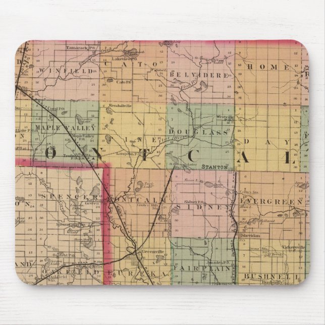 Map of Montcalm County, Michigan Mouse Pad (Front)