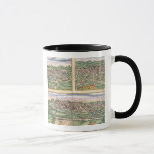Map of Montpellier, Tours, and Poitiers, from 'Civ Mug