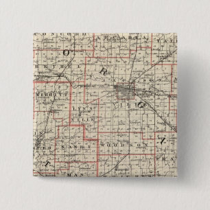 Map of Morgan & Scott counties 15 Cm Square Badge