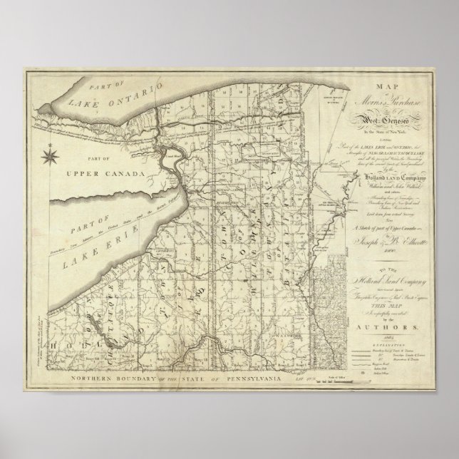 Map of Morris's Purchase or West Geneseo Poster (Front)