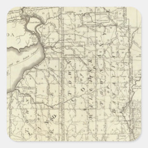 Map of Morris's Purchase or West Geneseo Square Sticker