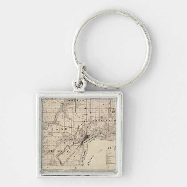 Map of Muscatine County Key Ring (Front)