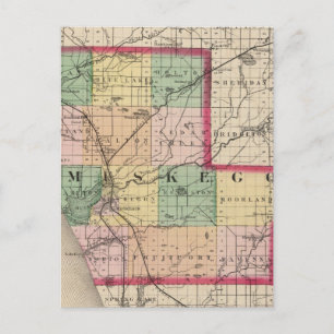 Map of Muskegon County, Michigan Postcard