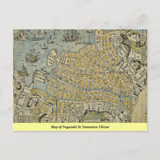 Map of Nagasaki by Yamatoya Ukiyoe Postcard