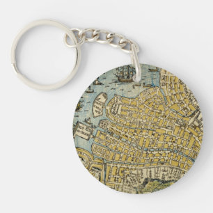 Map of Nagasaki Key Ring