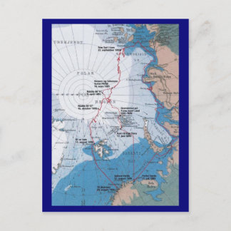 Map of Nansen's Voyages Postcard