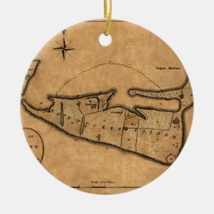 Map of Nantucket 1782 Ceramic Ornament