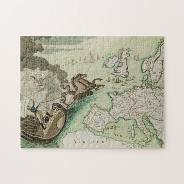 Map of Naval Attack on England by Napoleon Jigsaw Puzzle (Horizontal)