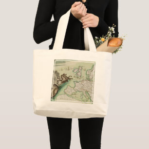 Map of Naval Attack on England by Napoleon Large Tote Bag