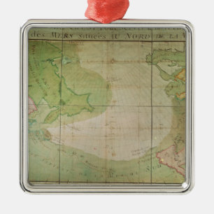 Map of New Discoveries Metal Ornament