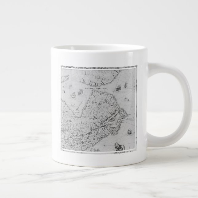 Map of New France or Canada Large Coffee Mug (Right)