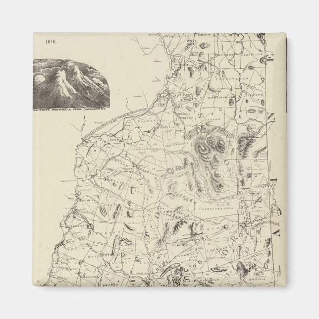 Map of New Hampshire 1816 Magnet (Front)