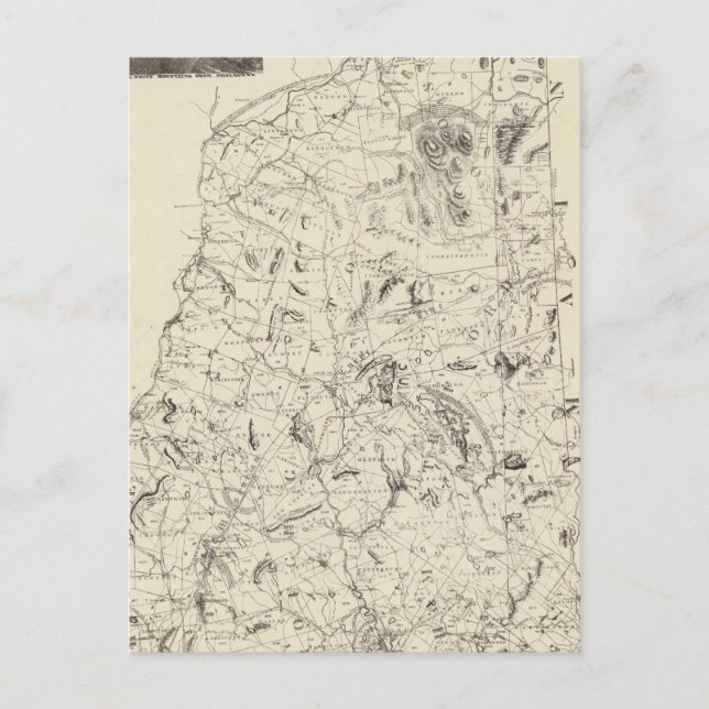 Map of New Hampshire 1816 Postcard (Front)