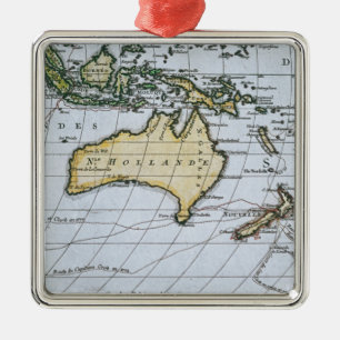 Map of New Holland Metal Ornament