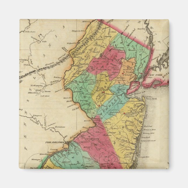 Map Of New Jersey Magnet (Front)