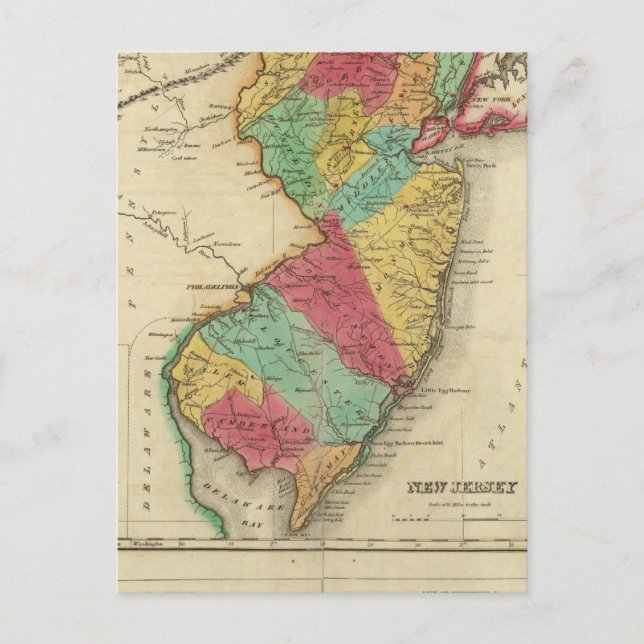 Map Of New Jersey Postcard (Front)