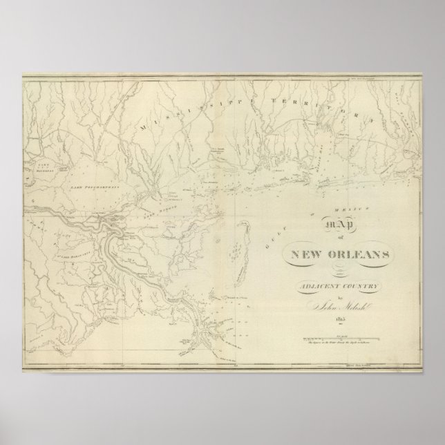 Map of New Orleans Poster (Front)