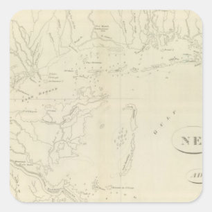 Map of New Orleans Square Sticker