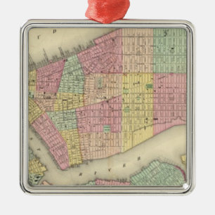 Map Of New York And The Adjacent Cities Metal Ornament