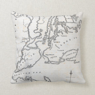 Map of New York and the Vicinity Cushion