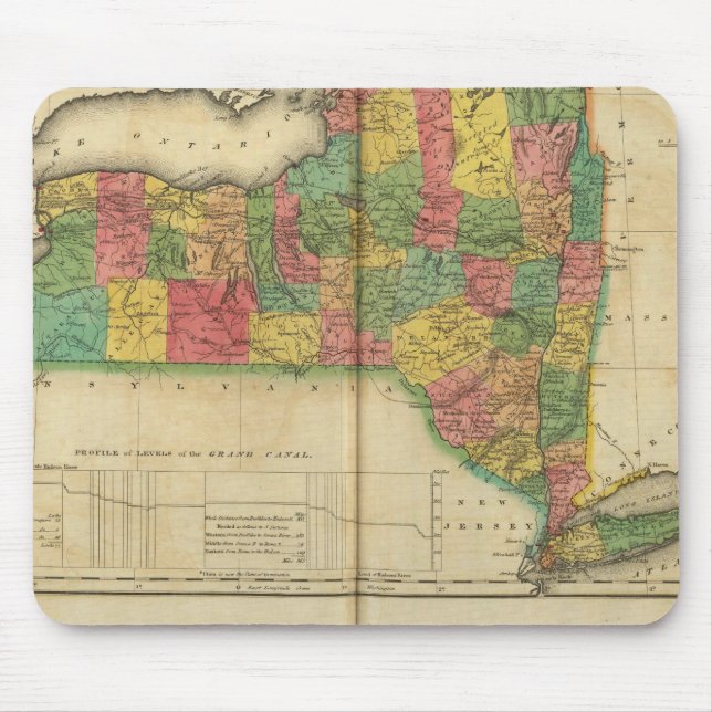 Map Of New York Mouse Pad (Front)