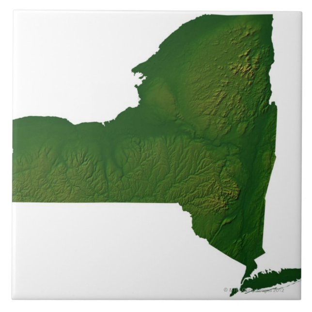 Map of New York State Ceramic Tile (Front)