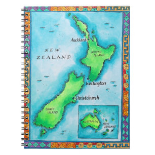 Map of New Zealand Notebook