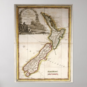 Map of New Zealand Poster