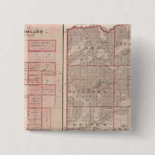 Map of Newton County with Goodland and Kentland 15 Cm Square Badge