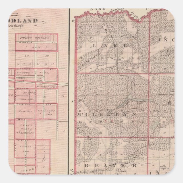Map of Newton County with Goodland and Kentland Square Sticker (Front)