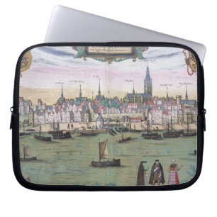 Map of Nijmegen, from 'Civitates Orbis Terrarum' b Laptop Sleeve