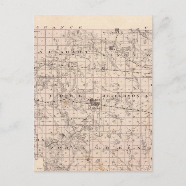 Map of Noble County Postcard (Front)
