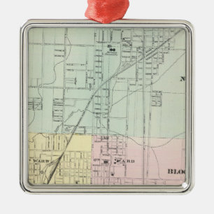 Map of Normal, Bloomington Metal Ornament