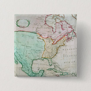 Map of North America 15 Cm Square Badge