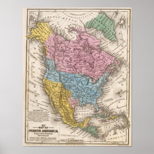 Map of North America 2 Poster
