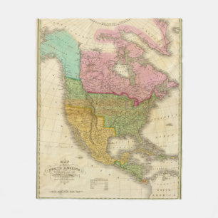 Map of North America 3 Fleece Blanket