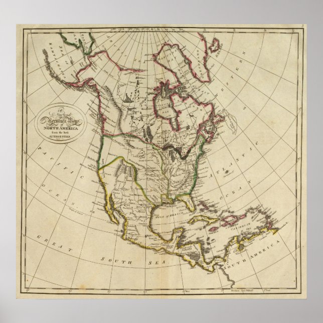 Map of North America 3 Poster (Front)