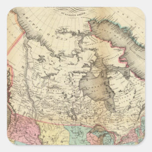 Map of North America 3 Square Sticker