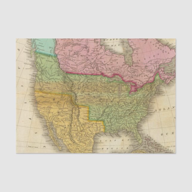 Map of North America 3 Tissue Paper (Front)