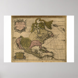 Map of North America dated 1694 Poster