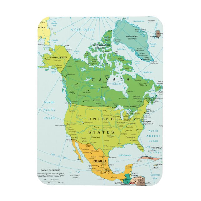 Map of North-America Magnet (Vertical)