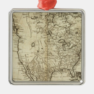 Map of North America Metal Tree Decoration