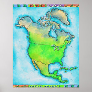 Map of North America Poster