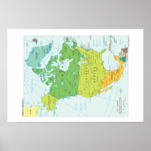 Map of North-America Poster